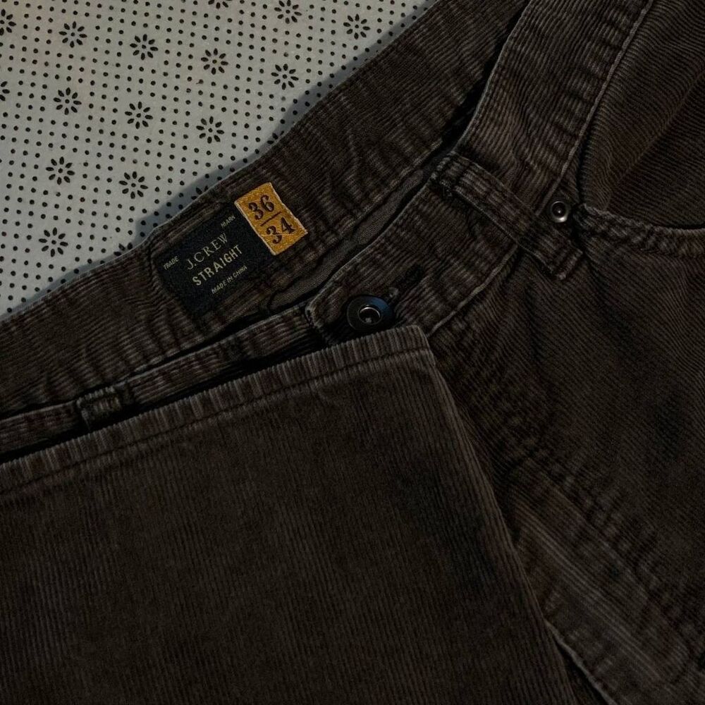 J.Crew Straight Corduroy Pants 36x34 Brown 5-Pocket Mens Cord Trousers